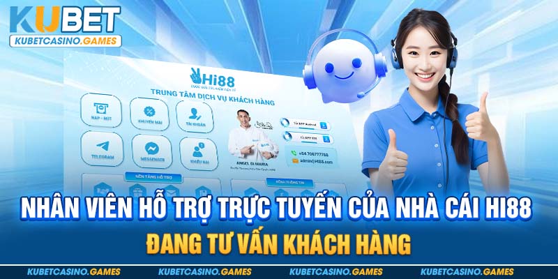 Nhân viên hỗ trợ trực tuyến của nhà cái Hi88 đang tư vấn khách hàng