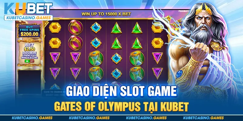 Giao diện slot game Gates of Olympus tại Kubet